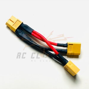 XT60 Parallel Battery Connector Cable 1 Female to 2 Male with 14AWG Silicone Wire for RC Lipo